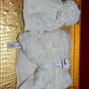 Sonoma  women's winter hat and cowl neck infinity scarf, Ivory, OS
